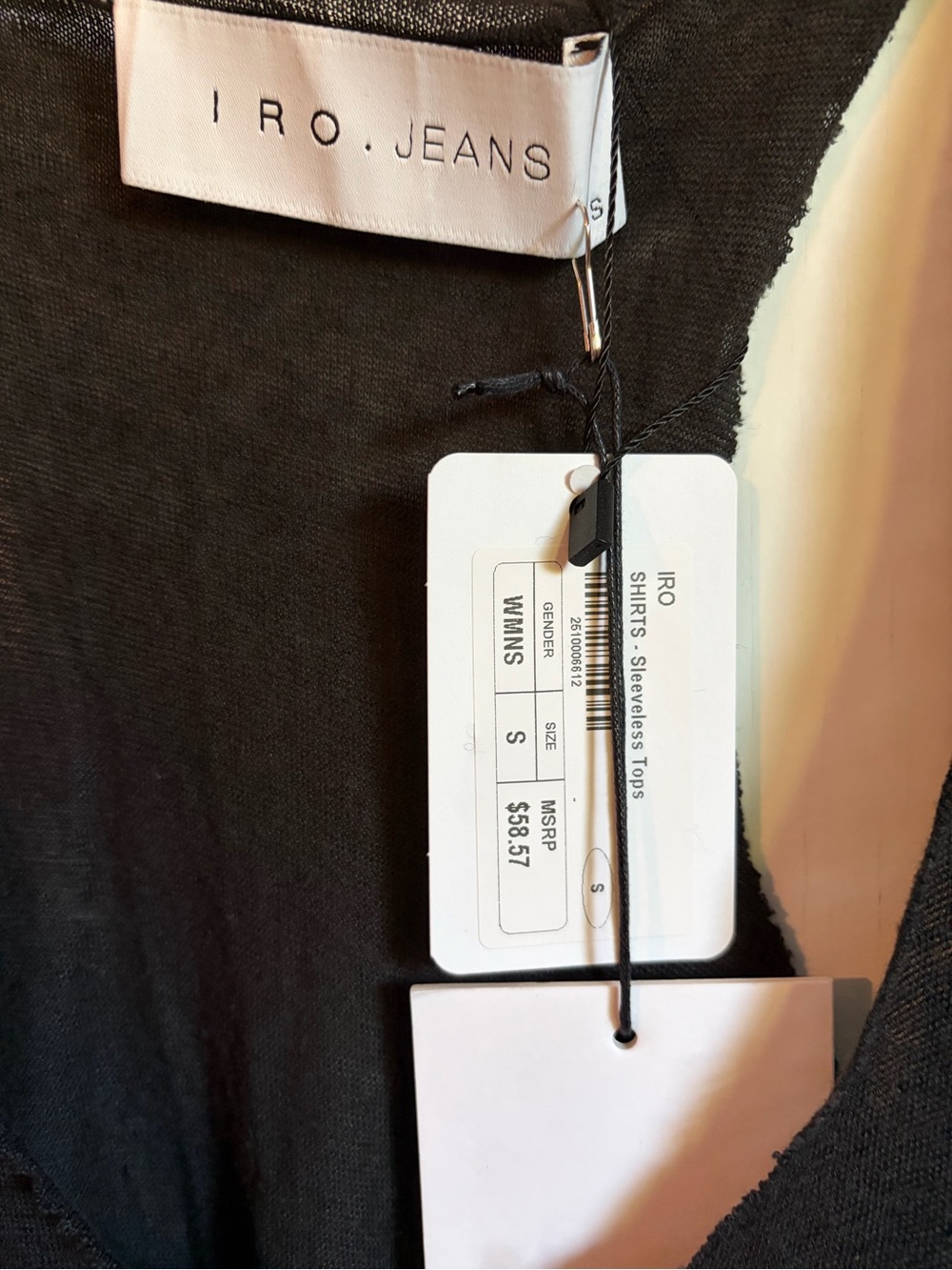 IRO Black Racerback Tank with Subtle Ruffle Bands - Picture 3 of 6